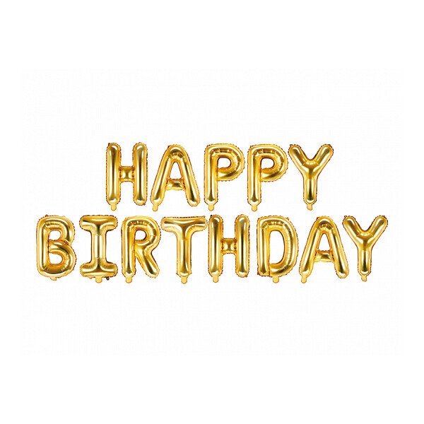 Folienballon Schriftzug Happy Birthday - Gold - 35 cm