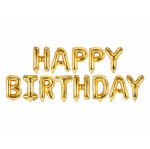 Folienballon Schriftzug Happy Birthday - Gold - 35 cm