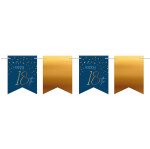 Girlande Happy 18th - blau gold - 6 Meter