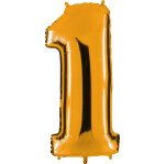 Folienballon Zahl 1 - Gold - 100 cm