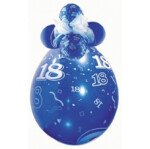 Zahl 18 Verpackungsballon -  transparent - Qualatex - 45 cm