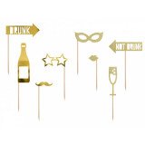 Partyprops Fotorequisiten Celebrate - Gold - 21-42 cm - 8...