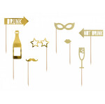 Partyprops Fotorequisiten Celebrate - Gold - 21-42 cm - 8 tlg.