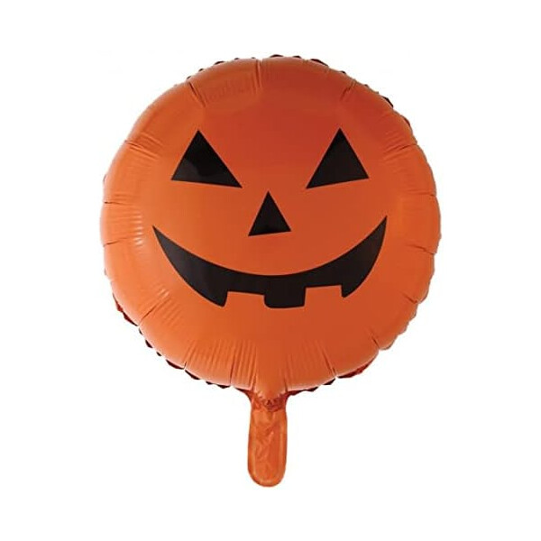 Ballongruß: Kürbis mit Gesicht - Orange - 35 cm