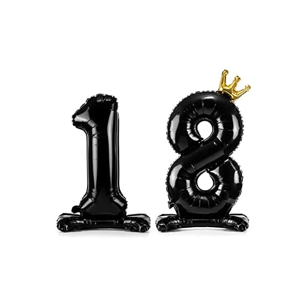 Stand Up Folienballons 18 - Schwarz - 100 cm