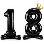 Stand Up Folienballons 18 - Schwarz - 100 cm
