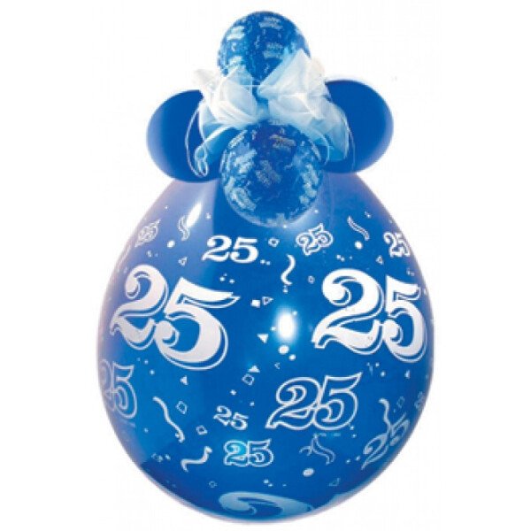Zahl 25 Verpackungsballon -  transparent - Qualatex - 45 cm