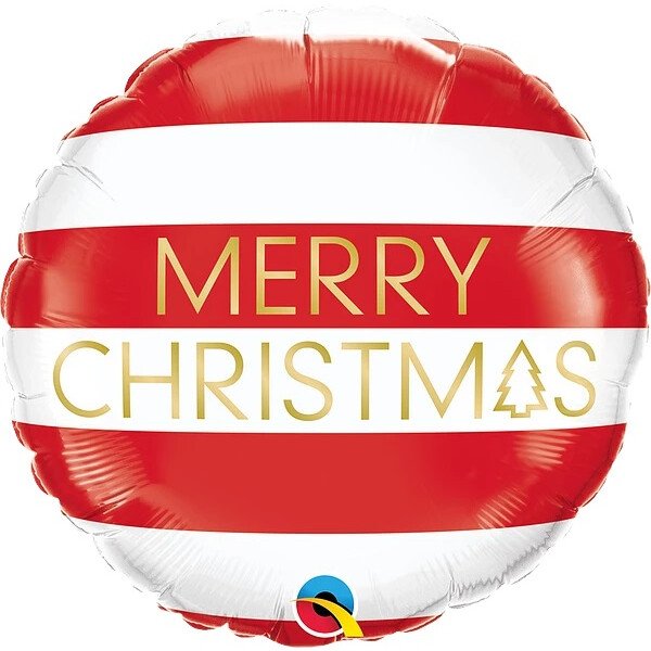 Folienballon Merry Christmas - Streifen - 45 cm