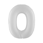 Folienballon Zahl 0 - Weiß - 100 cm