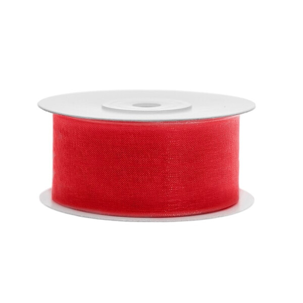 Organzaband Rot - 3,8 cm x 25 Meter
