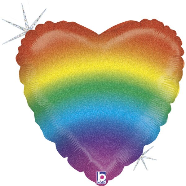Folienherz Regenbogen -  45 cm