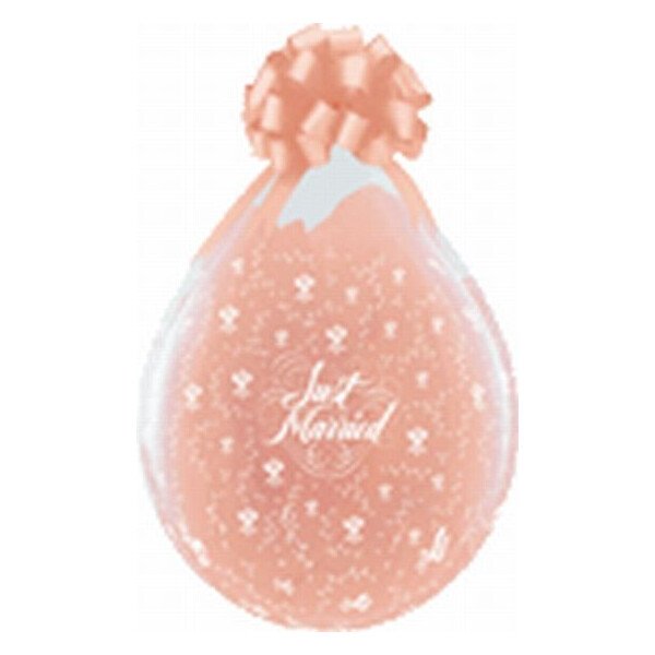 Just married Rosen Verpackungsballon -  transparent - Qualatex - 45 cm