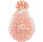 Just married Rosen Verpackungsballon -  transparent - Qualatex - 45 cm