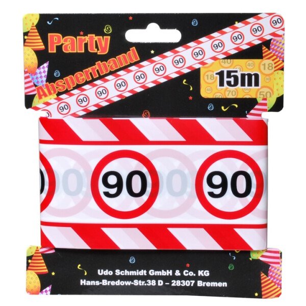 Absperrband 90 -  Verkehrsschilder - 15 Meter