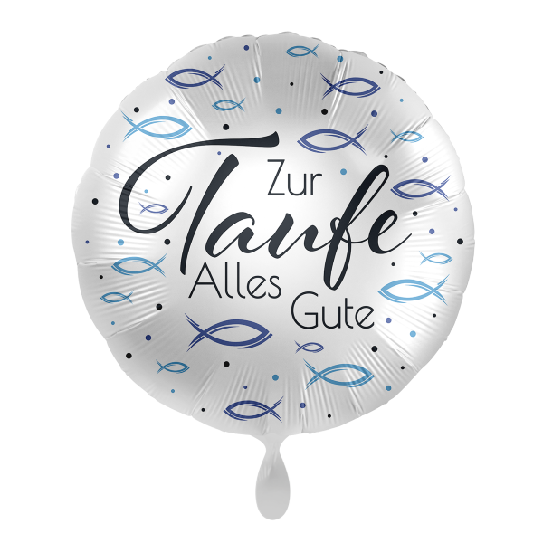 Folienballon Taufe - blaue Fische - 45 cm