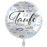 Folienballon Taufe - blaue Fische - 45 cm