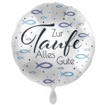 Folienballon Taufe - blaue Fische - 45 cm