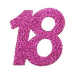 Streudeko 18 - Glitter pink -  6x5 cm - 6 St.