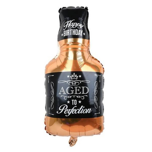 Ballongruß XL: Whiskeyflasche Happy Birthday -  73 cm