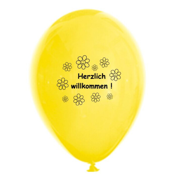 10 Ballons Herzlich Willkommen - Bunt - 30 cm