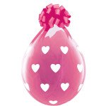 Weiße Große Herzen Verpackungsballon -  transparent - Qualatex - 45 cm