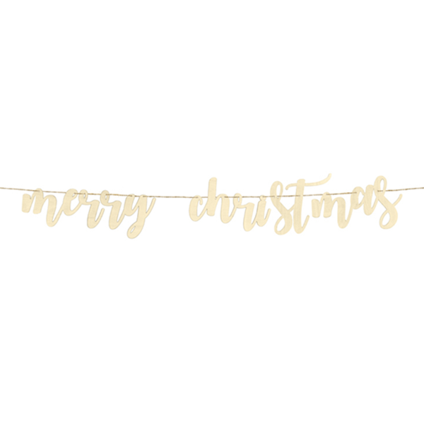 Girlande Merry Christman - Holz - 87 x 17 cm