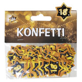Konfetti 18 Sterne - Schwarz Gold - 14 Gr.