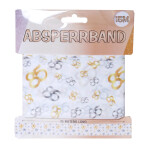 Absperrband 85 - Weiß Silber - Gold - 15 Meter