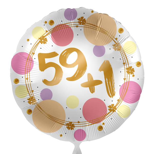 Ballongruß: 59+1 - Pastell Dots - 35 cm