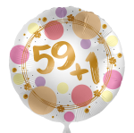 Ballongruß: 59+1 - Pastell Dots - 35 cm