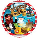 Folienballon Happy Birthday - Piraten -  45 cm