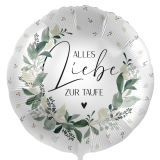 Folienballon Taufe Greenery -  45 cm