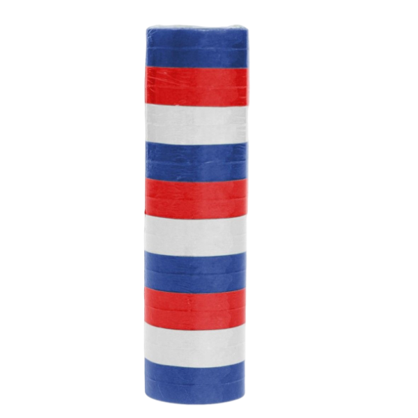 Luftschlangen Blau Weiß Rot - 3 Rollen