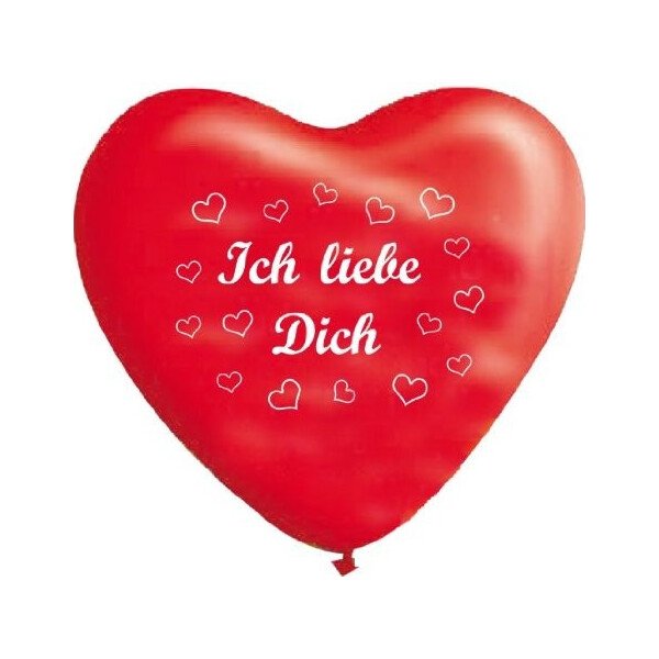 10 rote Herzballons Ich liebe Dich - 28 cm