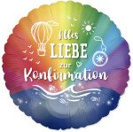 Ballongruß: Alles Liebe zur Konfirmation - Regenbogenfarben - 35 cm