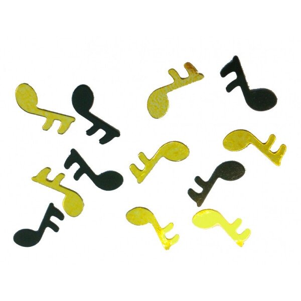 Konfetti Noten - Schwarz Gold - 1 Box