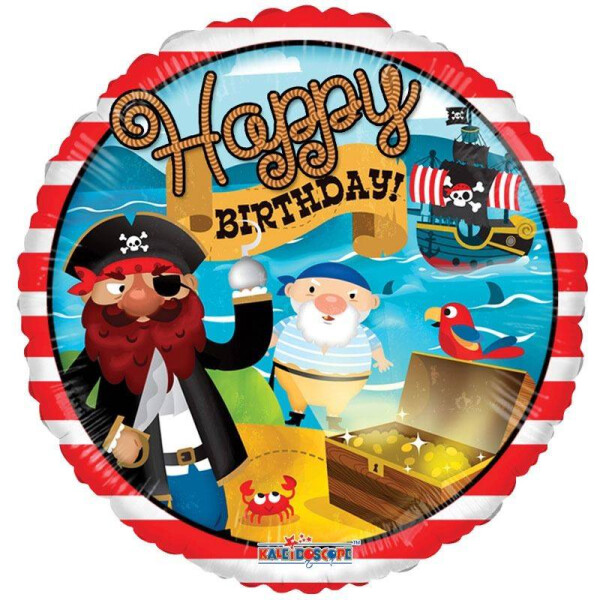 Ballongruß: Happy Birthday Piraten - 35 cm