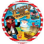Ballongruß: Happy Birthday Piraten - 35 cm