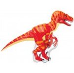 Ballongruß: Dinosaurier - Rot Orange - 80 cm