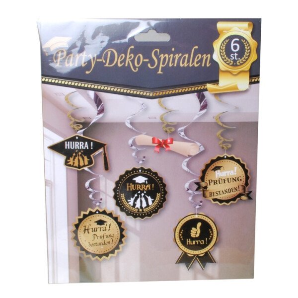 Deko-Spiralen Prüfung bestanden -  6 St.