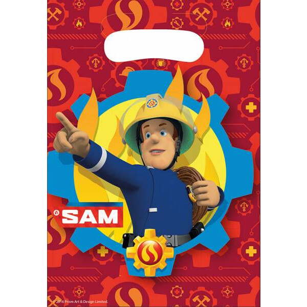 Partytüten Feuerwehrmann Sam - 23 x 16,3 cm - 8 St.