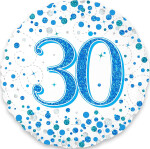 Folienballon 30 Konfetti - Blau - 45 cm