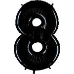 Folienballon Zahl 8 - Schwarz - 100 cm