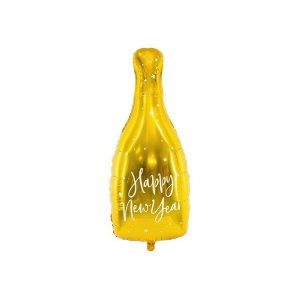 Folienballon Sektflasche Happy New Year - Gold - 82 cm