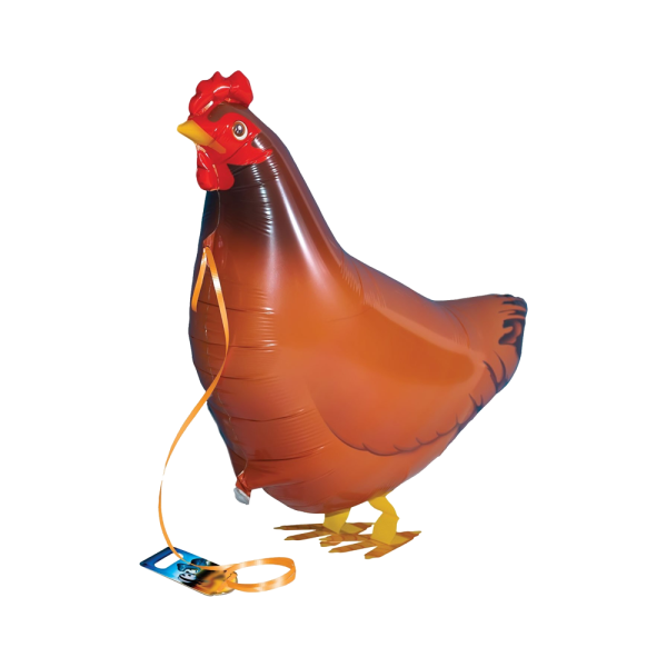 Ballongruß: Airwalker Huhn - Braun - 50 cm
