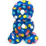 Stand Up Folienballon Zahl 8 - Bunte Punkte - 72 cm