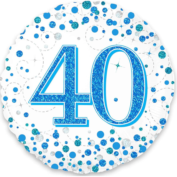 Folienballon 40 Konfetti - Blau - 45 cm