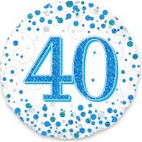 Ballongruß: 40 Konfetti - Blau - 35 cm