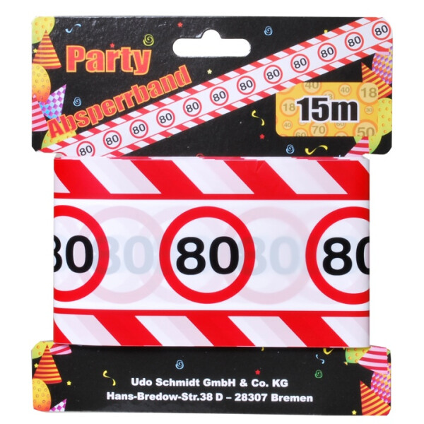 Absperrband 80 - Verkehrsschilder - 15 Meter