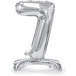 Stand Up Folienballon Zahl 7 - Silber - 70 cm
